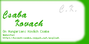 csaba kovach business card